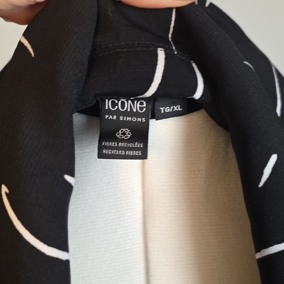 Icône par Simons Black & White Abstract Button-Up Shirt Size XL - Picture 5 of 8